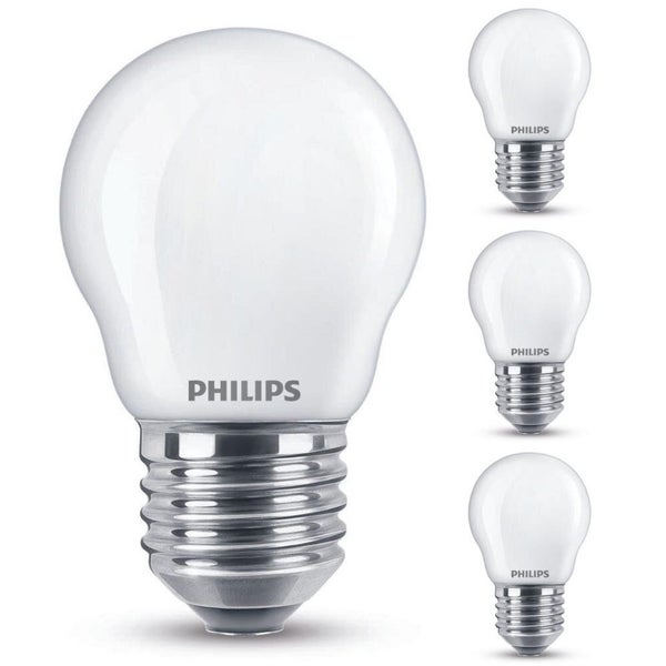 Philips LED Lampe ersetzt 40 W, E27 Tropfenform P45, weiß, warmweiß, 475 Lumen, dimmbar, 4er Pack