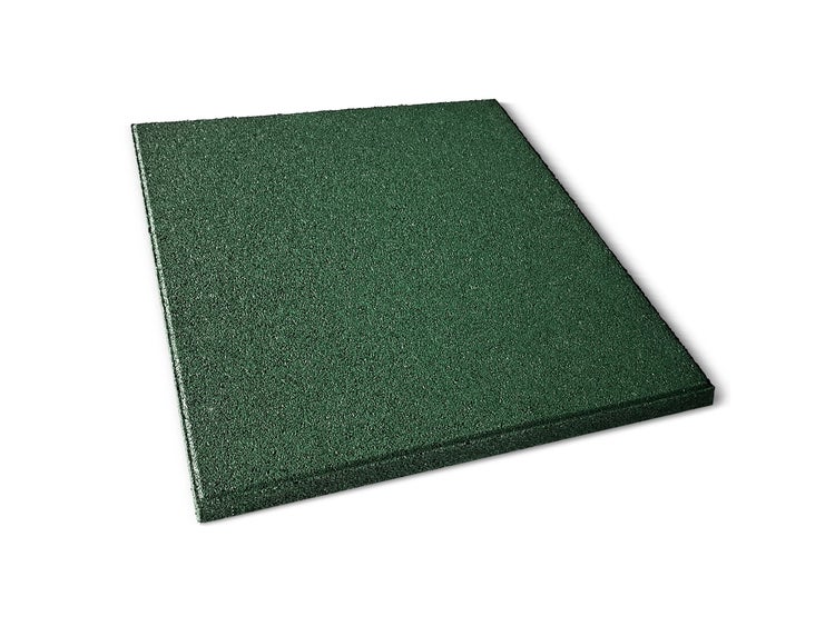 FLOORDIREKT Fallschutzmatte - Elastikmatte - Fallschutzplatte mit Drainage - Grün - 50 x 50 x 2,5 cm