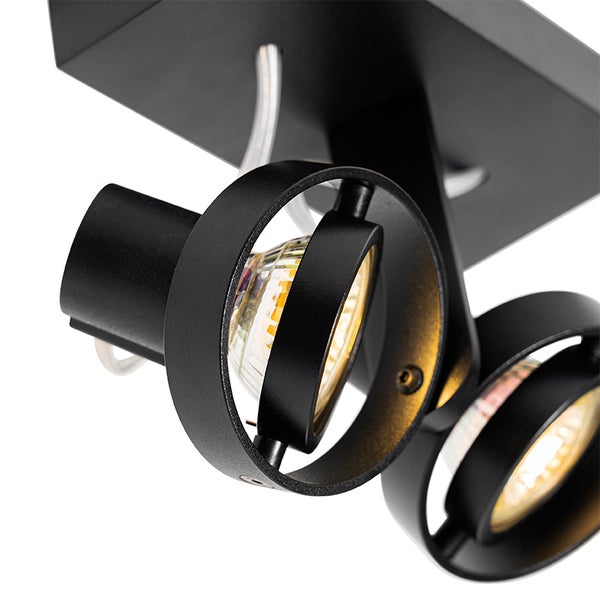 Schwarze Deckenleuchte mit zwei Strahlern