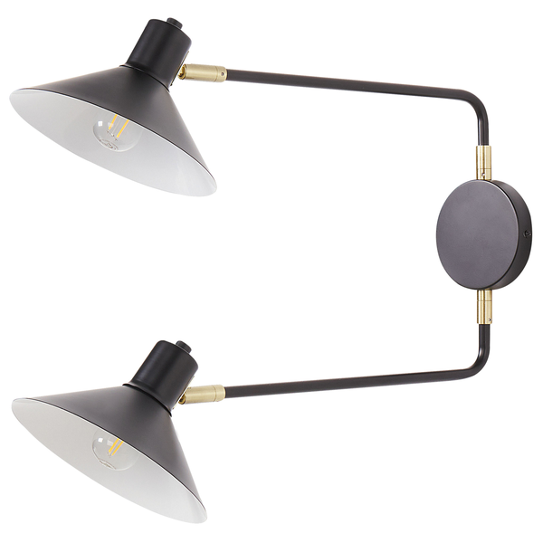Wandlampe KADASSA verstellbar Metall Schwarz