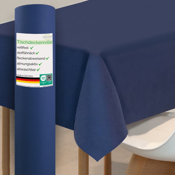 Sensalux Tischdeckenrolle 25m lang aus stoffähnlichem Vlies, 1m  x 25 m Dunkelblau