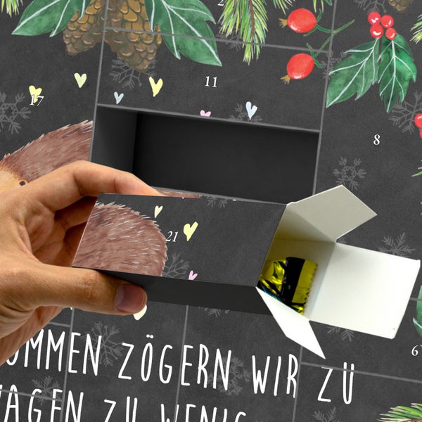 Mr. & Mrs. Panda Befüllbarer Adventskalender Igel Herzen - Schwarz