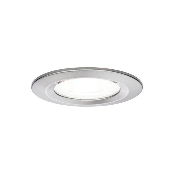 LED Einbauleuchte Nova Basisset starr IP44 rund 78mm GU10 3x6,5W 3x470lm 230V 4000K Eisen gebürstet
