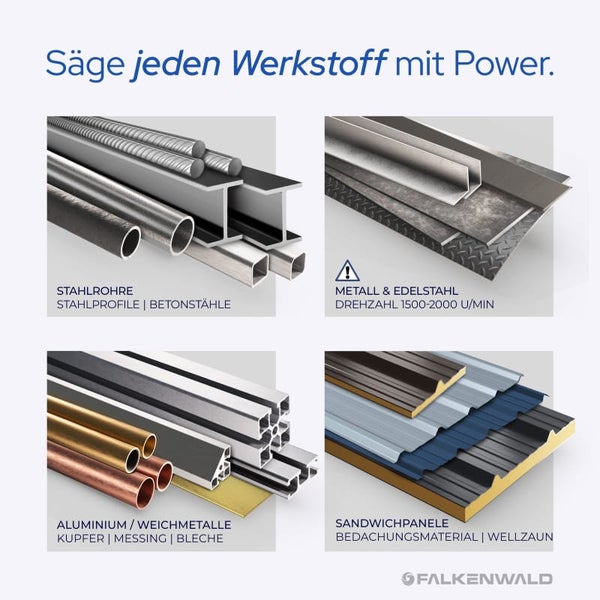 FALKENWALD® Sägeblatt 216x30 Stahl 50 Zähne - Kreissägeblatt 216x30 Stahl - Kompatibel mit Metabo KGS 216 M, Bosch GCM 8 SDE, PCM 8S Kappsäge - HM Kreissägeblatt 216 x 30 mm