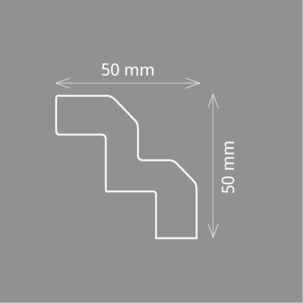 HOMESTAR Zierleiste T 70 (50 x 50 mm), Länge 2 m, LED Fähig