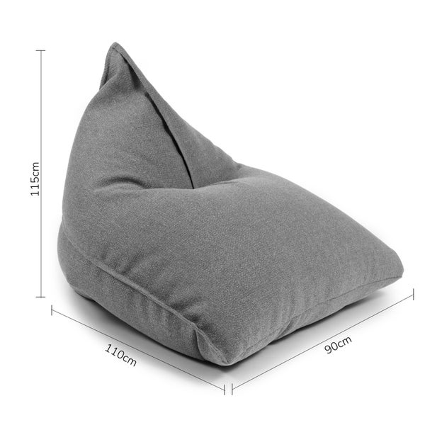 Sitzsack für Kinder und Erwachsene 'Der Schlitten', nachhaltiger Bean Bag aus Recyclingstoff mit EPS-Perlen Füllung, Relaxliege, Zockerstuhl, Zockersessel, Gaming Sitzsack, Blaugrau