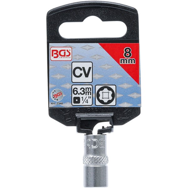 BGS Steckschlüssel-Einsatz Super Lock Antrieb Innenvierkant 6,3 mm (1/4) SW 8 mm - 2348