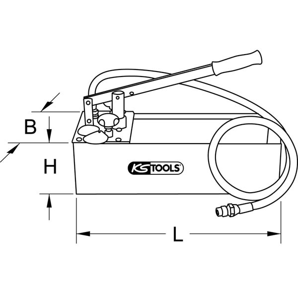 KS Tools Hydraulikpumpe mit Maßangaben