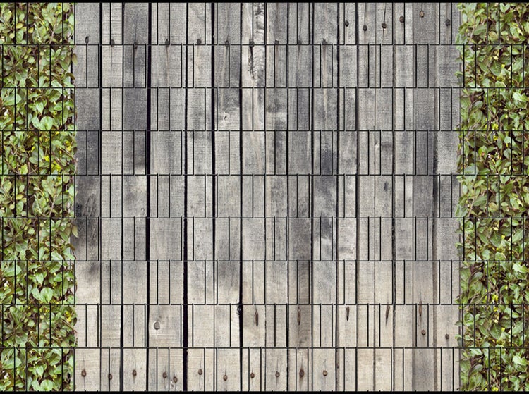 Holzzaun mit Pflanzenbegrünung