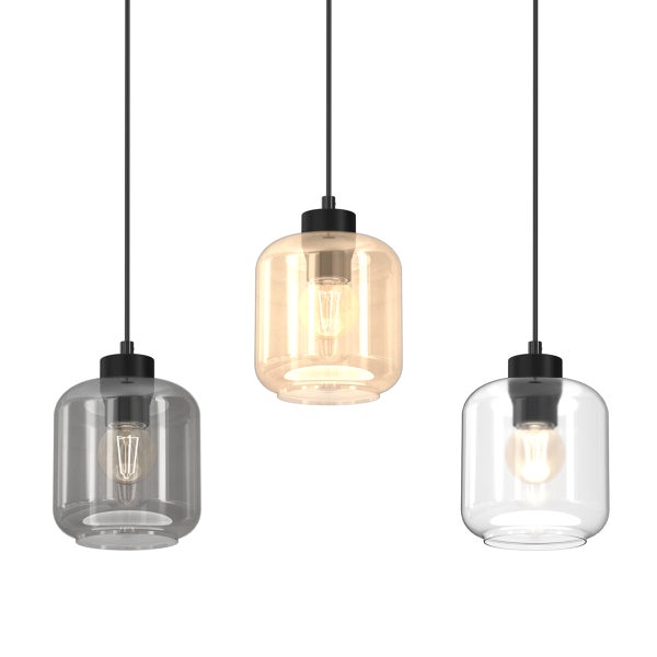 Pendelleuchte Hängeleuchte Arvada Mix 3 x E27 Metall + Glas 60 cm 11166