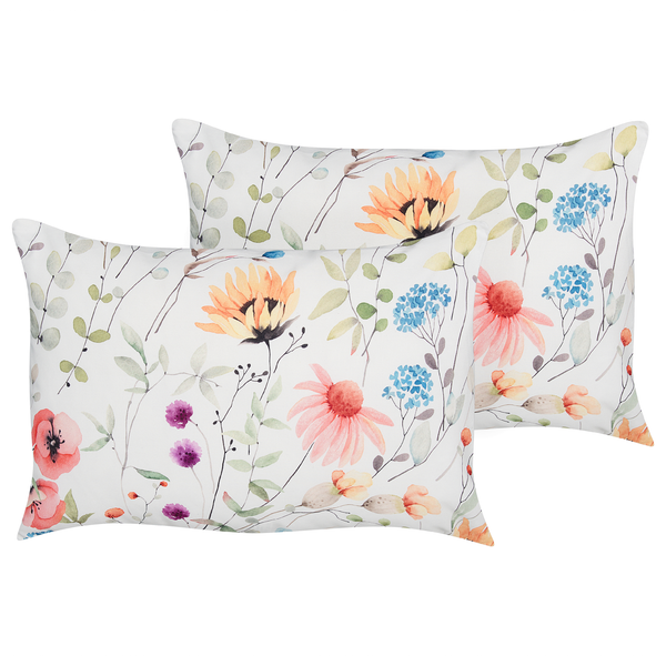 Gartenkissen 2er Set MONESI Blumenmuster 40 x 60 cm Bunt