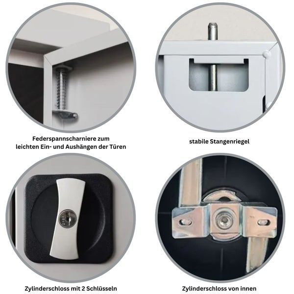 PROREGAL Stahlschrank Bee 9 Fachböden HxBxT 195 x 92 x 60 cm Pulverbeschichtetes & Verstärktes Fachbodenmaterial Anthrazit & Grau