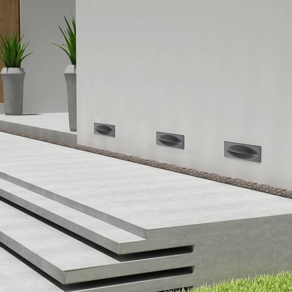 Lucande LED Wandleuchte außen Zandro (Modern) in Schwarz aus Aluminium (1 flammig, ) - Wandeinbauleuchte für Außen Wandlampe Außenwand/Hauswand Haus Terrasse & Balkon