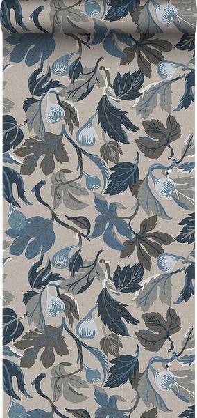 Borastapeter Tapete Blätter Graublau - 49 cm x 10.05 m - 660801