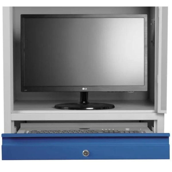 PROREGAL Industrie-PC-Schrank Bear HxBxT 170 x 68 x 60 cm Grau-Blau