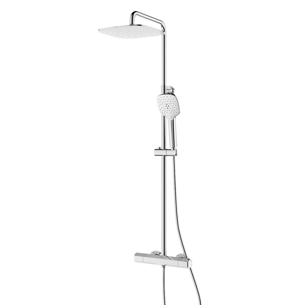 EcoRain 50% Wassersparender Duschkopf Kay 12 CM mit Wasserfilter - 3 Strahlarten - Hoher Wasserdruck - Universeller Anschluss - Chrom