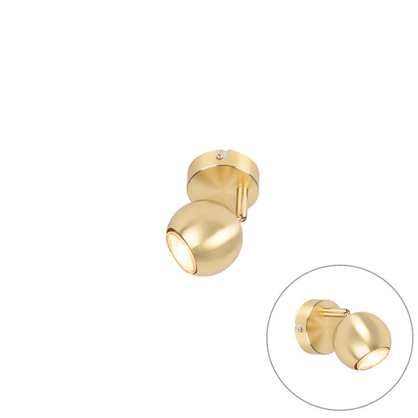 Goldfarbene Wandleuchte mit schwenkbarem Spot