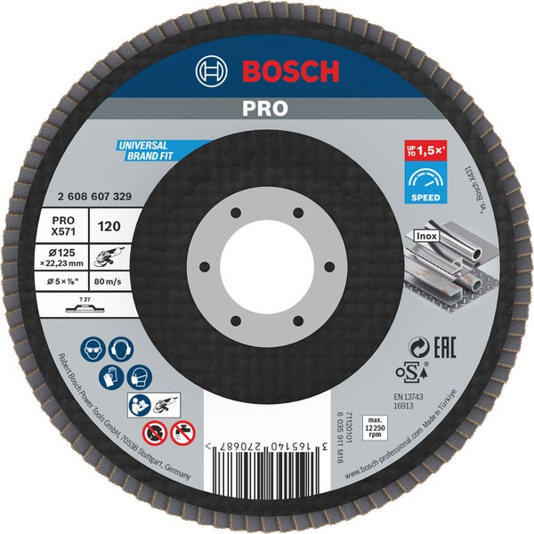 Bosch PRO X571 Fächerschleifscheibe 125 mm G120 - 2608607329