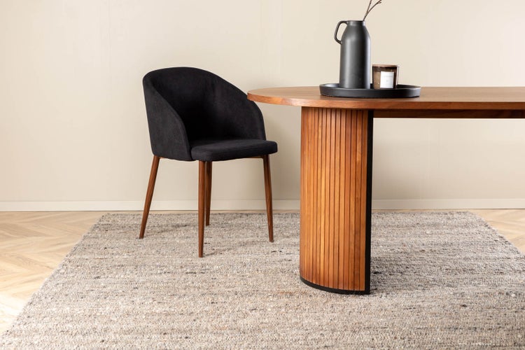 Loump Teppich 230x160 cm Wolle beige, grau. 160 X 230 X 2 cm