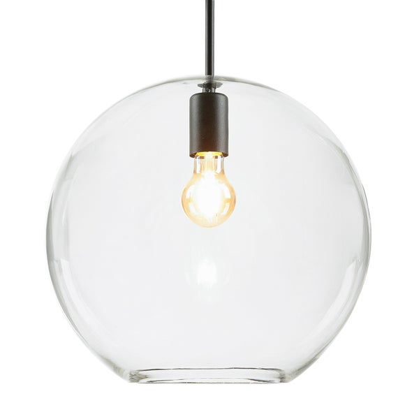 Kugelförmige Glaspendelleuchte mit Leuchtmittel
