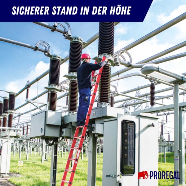 PROREGAL Stufen-Anlegeleiter GFK Ohne Traverse 12 Stufen