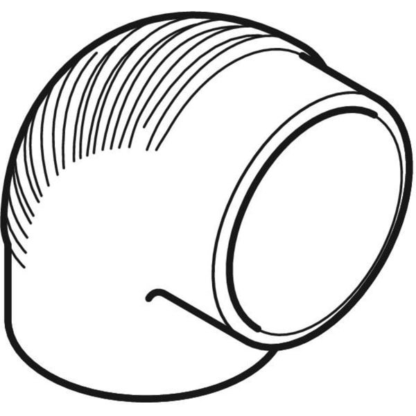 Illustration eines 90 Grad Rohrbogens für Rohrleitungen.