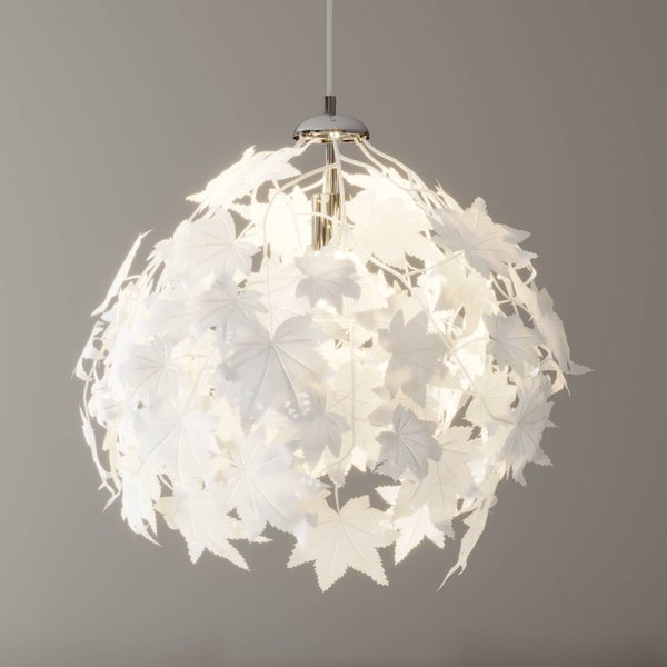 Lindby Pendelleuchte Maple (Für Kinder, Junges Wohnen) in Weiß (1 flammig E27) - Textil Hängeleuchte Esstischlampe Hängelampe Wohnzimmerleuchte