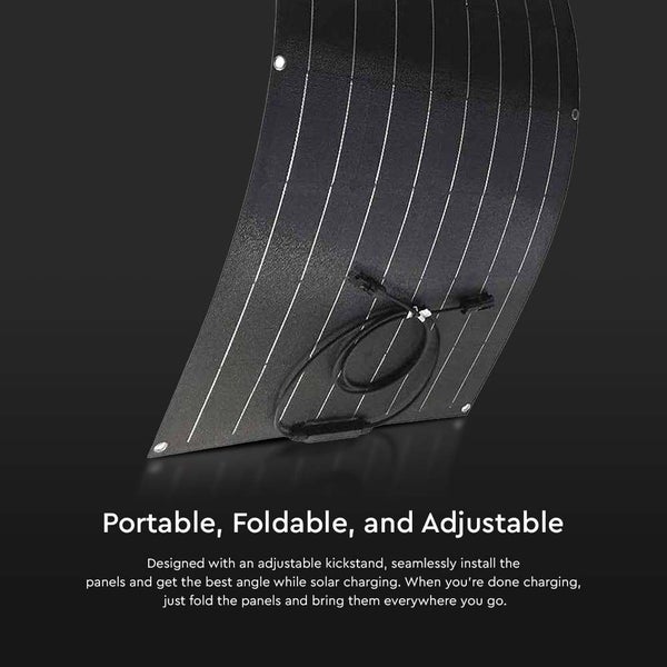 Flexibles Solarpanel mit Kabel und Ösen