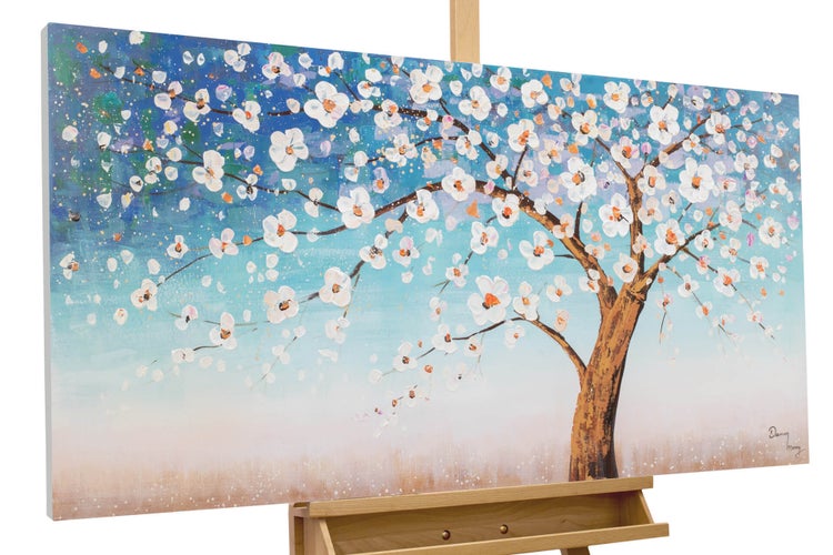 Handgemaltes Gemälde Acrylfarbe 120x60cm Blau