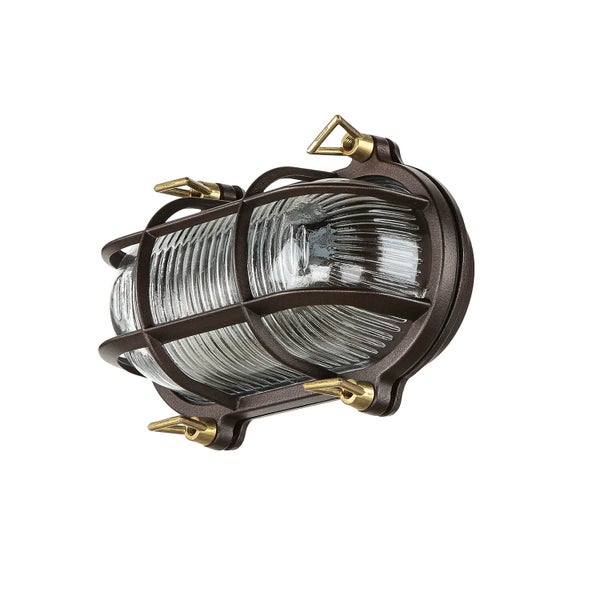 Ovale Wandleuchte mit Schutzgitter