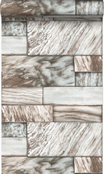 Origin Wallcoverings Tapete Marmor-Optik Hellbraun - 53 cm x 10,05 m - 337255