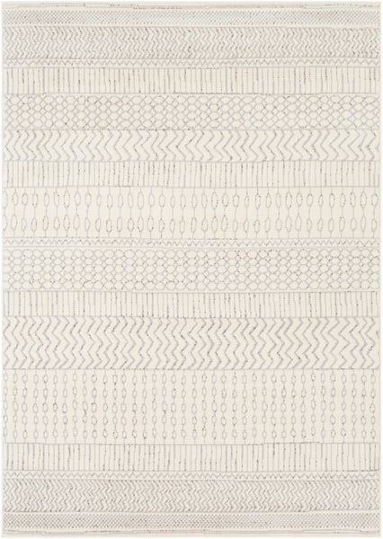 Skandinavischer Boho Teppich Weiß/Grau 200x275 cm BIANCA