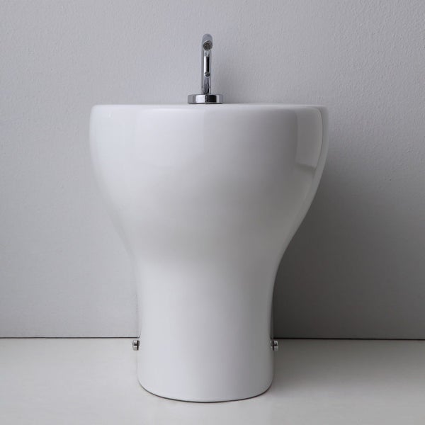 Bodenstehendes WC und Bidet, glänzend weiß | Soave