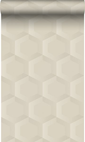 Origin Wallcoverings Öko-Strukturtapete 3D Wabenmuster Hellbeige - 0.53 x 10.05 m - 348018