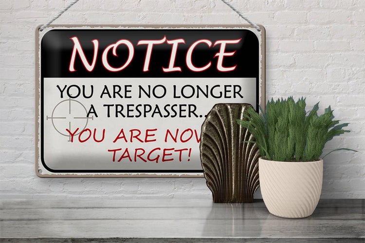 Blechschild Spruch 30x20cm notice you no longer trespasser