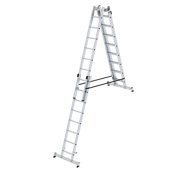 PROREGAL Sprossen-Stehleiter 4-Teilig mit Traverse 4 x 8 Sprossen