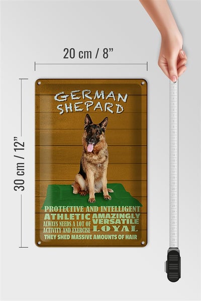 Blechschild Spruch 20x30cm German Shepard Hund athletic
