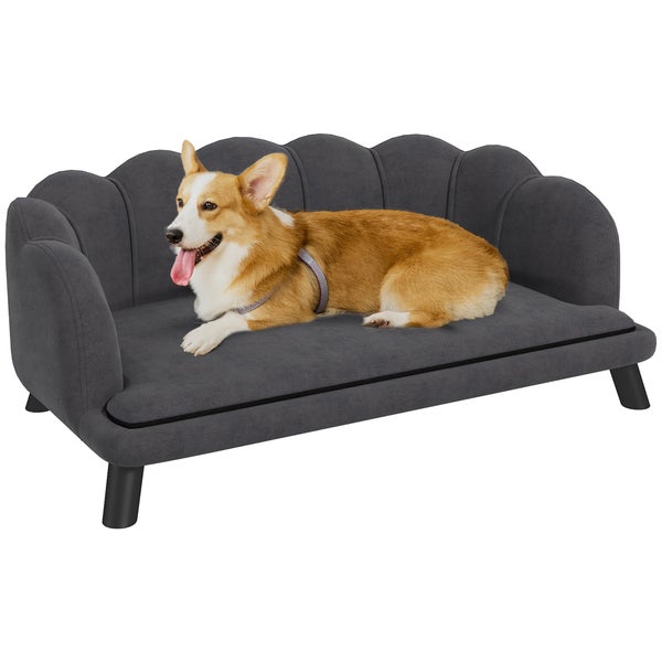 PawHut Hundesofa, 98,5B x 60,5T x 35,5H cm, Polyester, Schaumstoff, Dunkelgrau