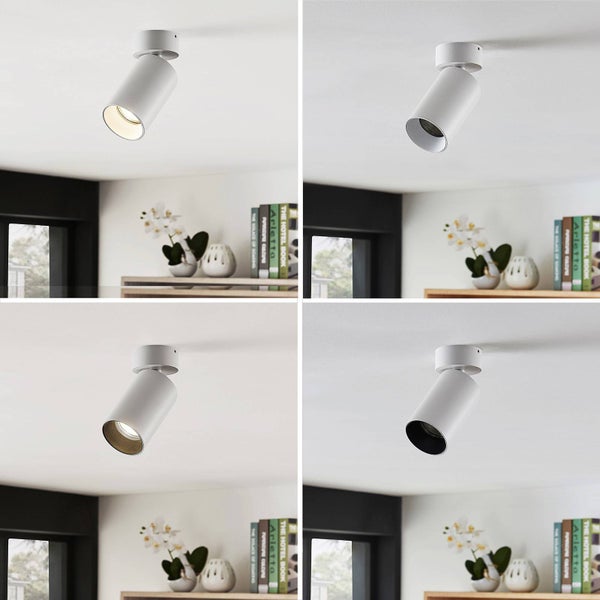 Deckenleuchte mit verstellbarem Spot in verschiedenen Ansichten
