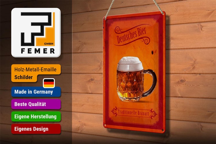 Blechschild Spruch 20x30cm Deutsches Bier traditionelle