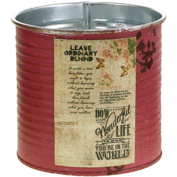 Dekorativer Übertopf mit Schriftzug für Zimmerpflanzen