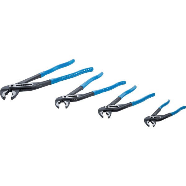 Vier verstellbare Wasserpumpenzangen in verschiedenen Größen