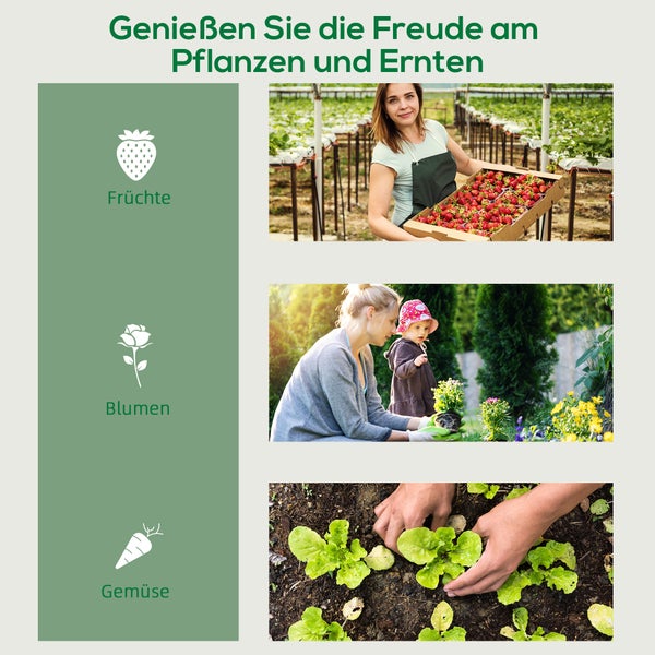 Bilder zum Thema Obst, Blumen und Gemüse anpflanzen und ernten.