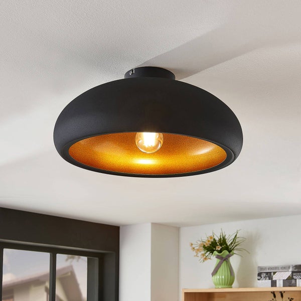 Lindby Deckenlampe Gerwina (Modern) in Schwarz aus Metall (1 flammig, E27) - Deckenleuchte Lampe Wohnzimmerleuchte
