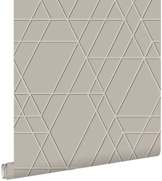 ESTAhome Tapete 3D-Muster Taupe - 50 x 900 cm - 139600