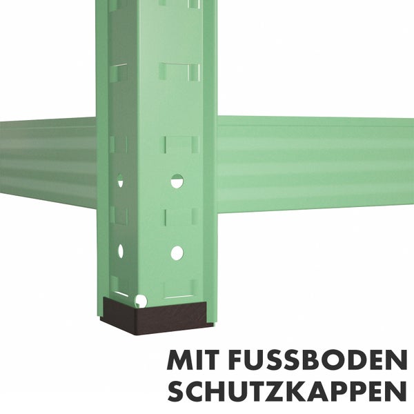 FLOORDIREKT Buntregal Kleur - Pastellfarben - Modernes Wohnregal - Weißgrün - 172 x 90 x 30 cm