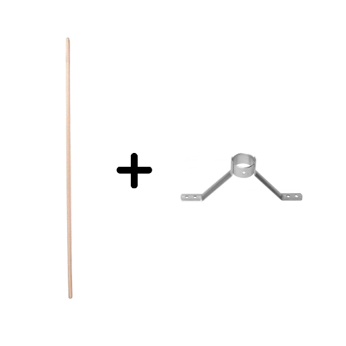 Holzstiel und Halterung für Sonnenschirm