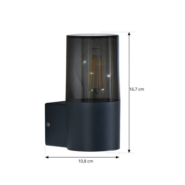 Lindby Wandleuchte außen Heulo (spritzwassergeschützt (Modern) in Schwarz aus Aluminium (1 flammig, E27) - Außenwandleuchten Wandlampe Led Außenlampe Outdoor für Außenwand/Hauswand Haus