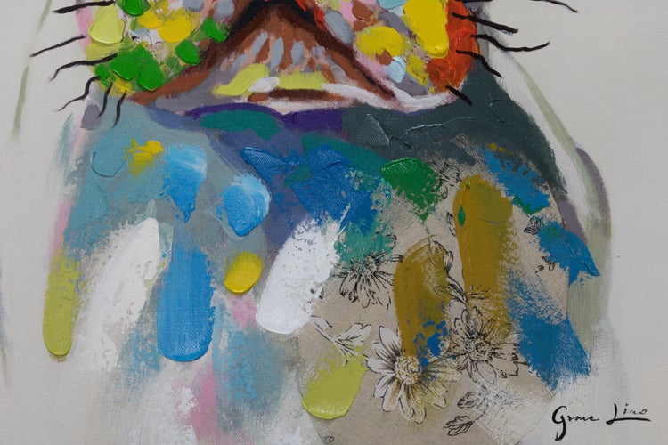 Handgemaltes Gemälde Acrylfarbe 70x100cm Bunt