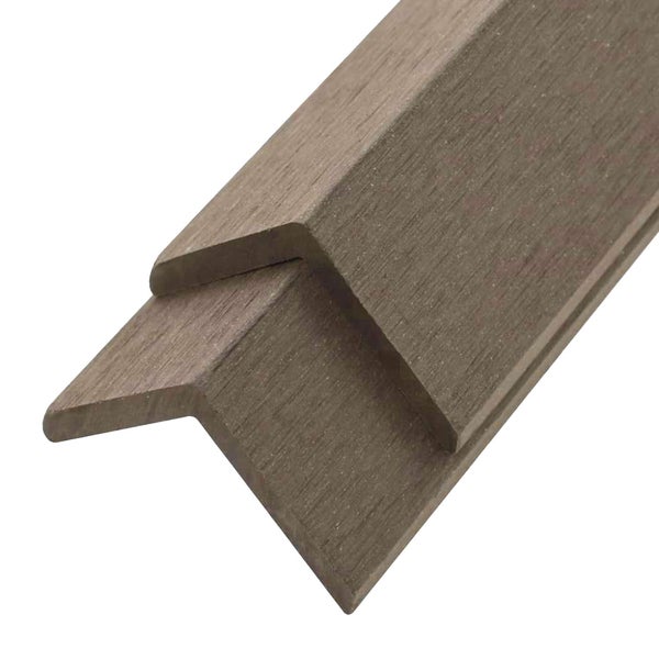 Home Deluxe - WPC Abschlussleiste FINEA - Farbe Dunkelbraun, 10 Stück - 110 x 4,5 x 4,5 cm I Abschlussprofil Abdeckleiste Abschlussschiene